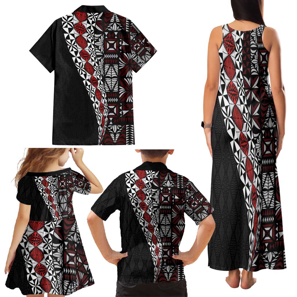 Tonga Ngatu Art Tattoo Polynesian Family Matching Tank Maxi Dress and Hawaiian Shirt LT03 - Polynesian Pride