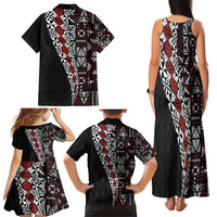 Tonga Ngatu Art Tattoo Polynesian Family Matching Tank Maxi Dress and Hawaiian Shirt LT03 - Polynesian Pride