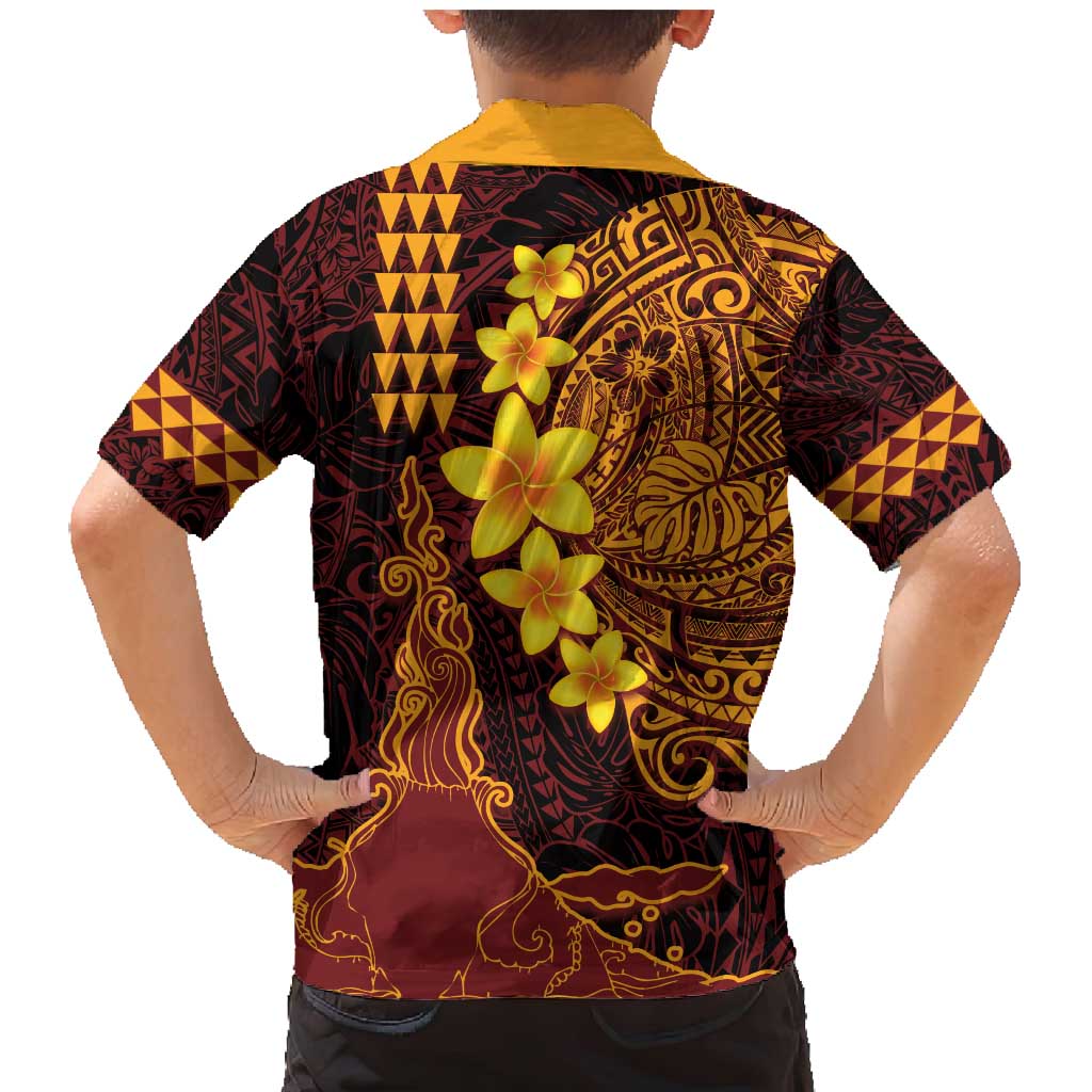 Hawaii Volcano Family Matching Mermaid Dress and Hawaiian Shirt Polynesian and Kakau Pattern LT03 - Polynesian Pride