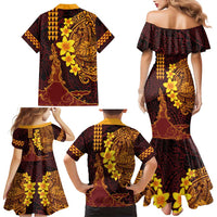 Hawaii Volcano Family Matching Mermaid Dress and Hawaiian Shirt Polynesian and Kakau Pattern LT03 - Polynesian Pride