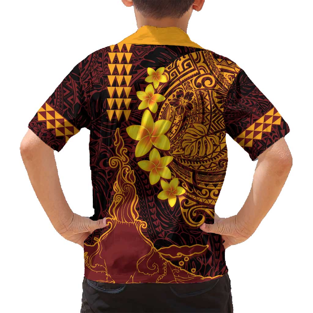 Hawaii Volcano Family Matching Off Shoulder Maxi Dress and Hawaiian Shirt Polynesian and Kakau Pattern LT03 - Polynesian Pride