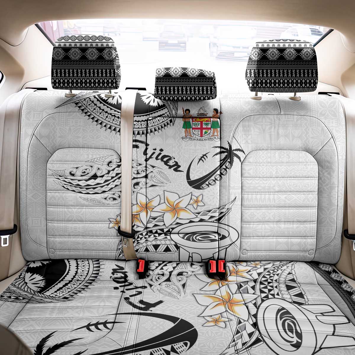 Fijian Traditional Culture Back Car Seat Cover Tapa Tribal Tattoos LT03 - Polynesian Pride
