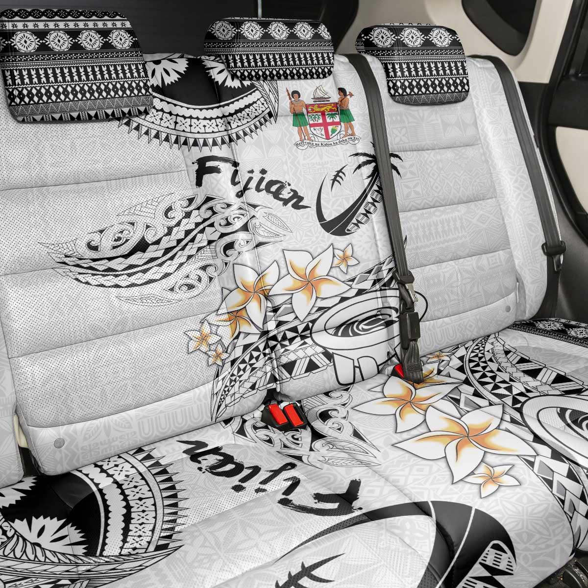Fijian Traditional Culture Back Car Seat Cover Tapa Tribal Tattoos LT03 - Polynesian Pride