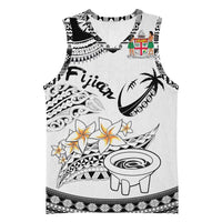Fijian Traditional Culture Basketball Jersey Tapa Tribal Tattoos LT03 Unisex White - Polynesian Pride