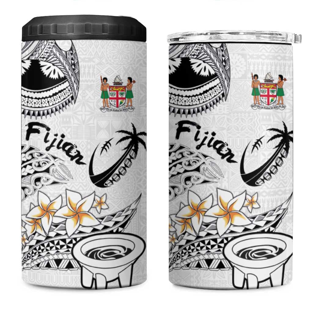 Fijian Traditional Culture 4 in 1 Can Cooler Tumbler Tapa Tribal Tattoos LT03 One Size: 16 oz White - Polynesian Pride