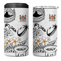 Fijian Traditional Culture 4 in 1 Can Cooler Tumbler Tapa Tribal Tattoos LT03 One Size: 16 oz White - Polynesian Pride