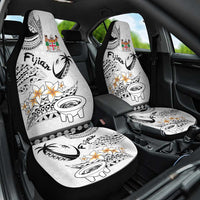 Fijian Traditional Culture Car Seat Cover Tapa Tribal Tattoos LT03 One Size White - Polynesian Pride