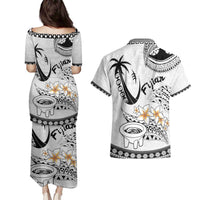 Fijian Traditional Culture Couples Matching Puletasi and Hawaiian Shirt Tapa Tribal Tattoos LT03 - Polynesian Pride
