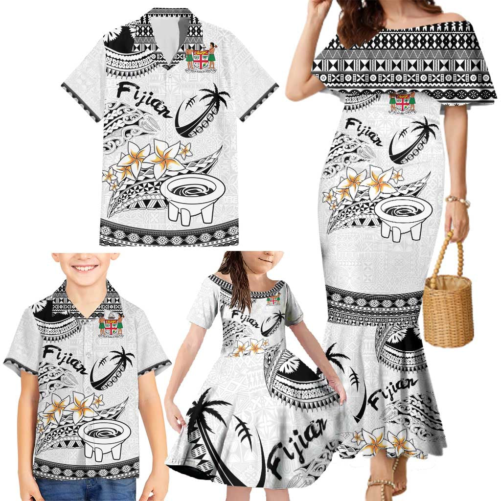 Fijian Traditional Culture Family Matching Mermaid Dress and Hawaiian Shirt Tapa Tribal Tattoos LT03 - Polynesian Pride