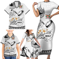 Fijian Traditional Culture Family Matching Short Sleeve Bodycon Dress and Hawaiian Shirt Tapa Tribal Tattoos LT03 - Polynesian Pride