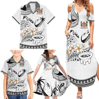Fijian Traditional Culture Family Matching Summer Maxi Dress and Hawaiian Shirt Tapa Tribal Tattoos LT03 - Polynesian Pride