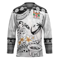 Fijian Traditional Culture Hockey Jersey Tapa Tribal Tattoos LT03 Unisex White - Polynesian Pride