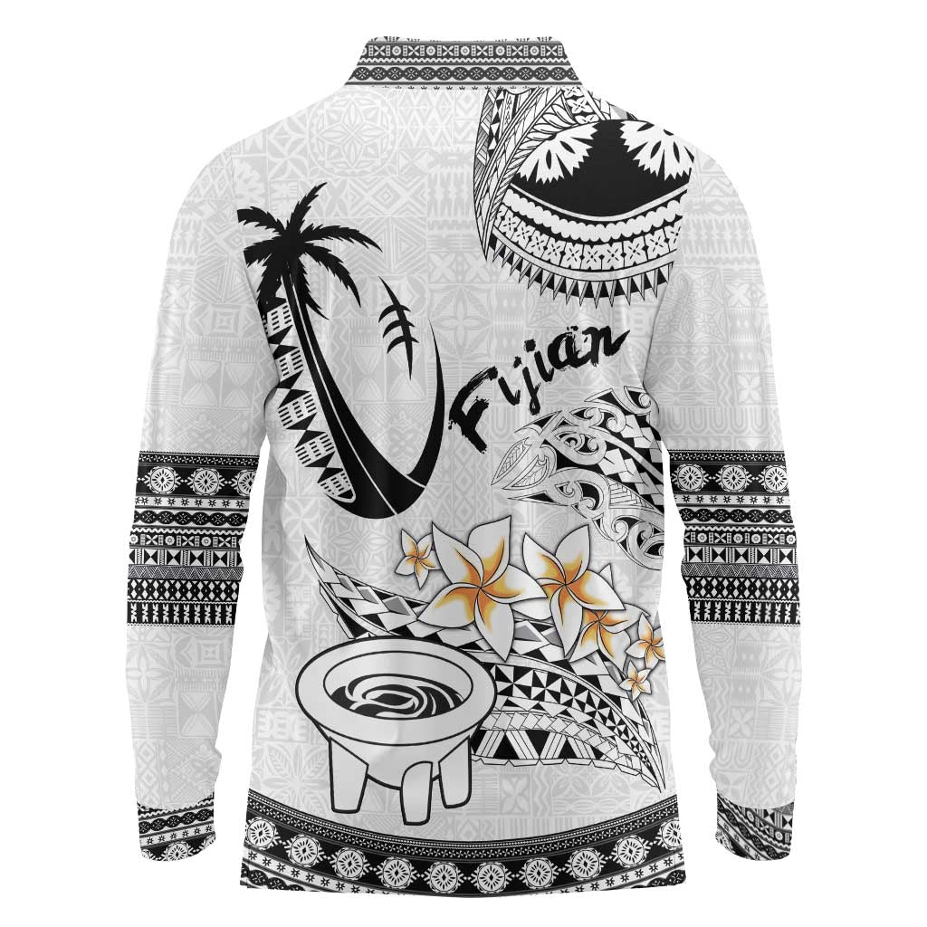 Fijian Traditional Culture Long Sleeve Polo Shirt Tapa Tribal Tattoos LT03 - Polynesian Pride