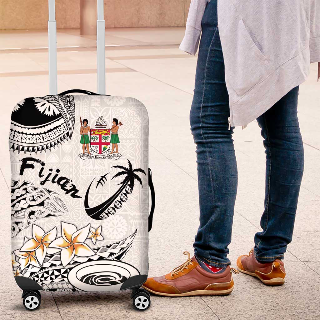 Fijian Traditional Culture Luggage Cover Tapa Tribal Tattoos LT03 White - Polynesian Pride