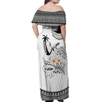Fijian Traditional Culture Off Shoulder Maxi Dress Tapa Tribal Tattoos LT03 - Polynesian Pride