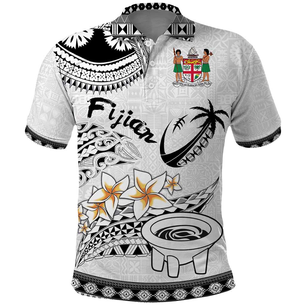 Fijian Traditional Culture Polo Shirt Tapa Tribal Tattoos LT03 White - Polynesian Pride