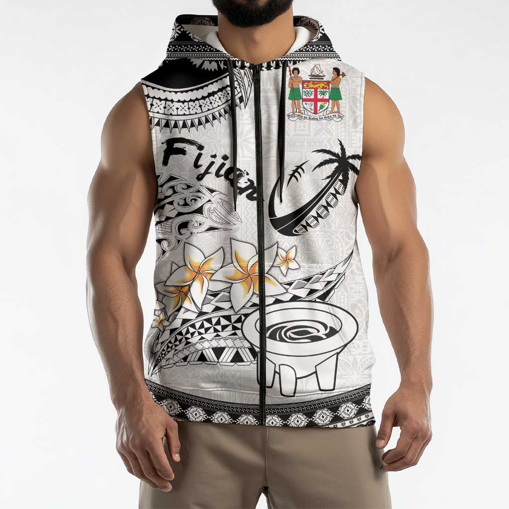 Fijian Traditional Culture Sleeveless Zip Hoodie Tapa Tribal Tattoos LT03 - Polynesian Pride