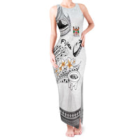 Fijian Traditional Culture Tank Maxi Dress Tapa Tribal Tattoos LT03 Women White - Polynesian Pride