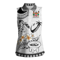 Fijian Traditional Culture Women Sleeveless Polo Shirt Tapa Tribal Tattoos LT03 Female White - Polynesian Pride