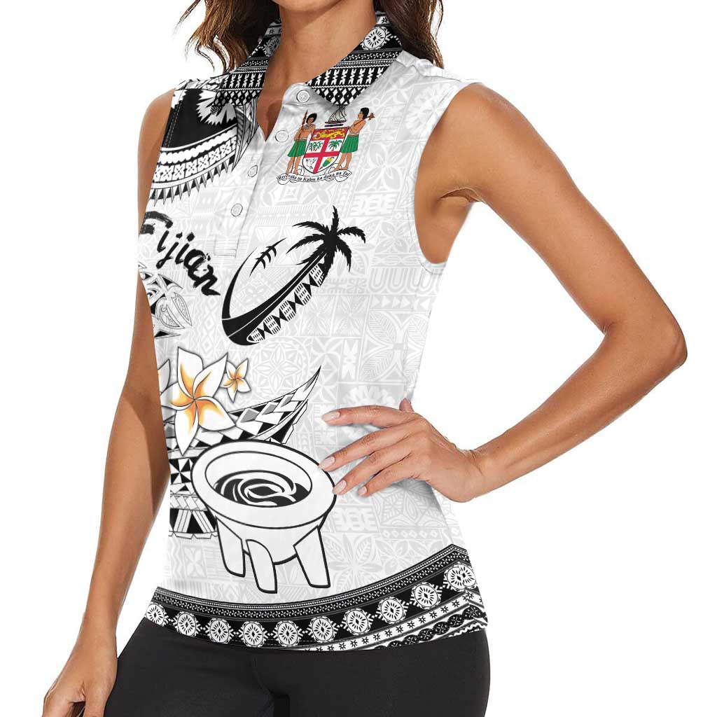 Fijian Traditional Culture Women Sleeveless Polo Shirt Tapa Tribal Tattoos LT03 - Polynesian Pride