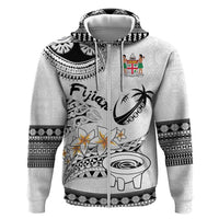 Fijian Traditional Culture Zip Hoodie Tapa Tribal Tattoos LT03 Zip Hoodie White - Polynesian Pride