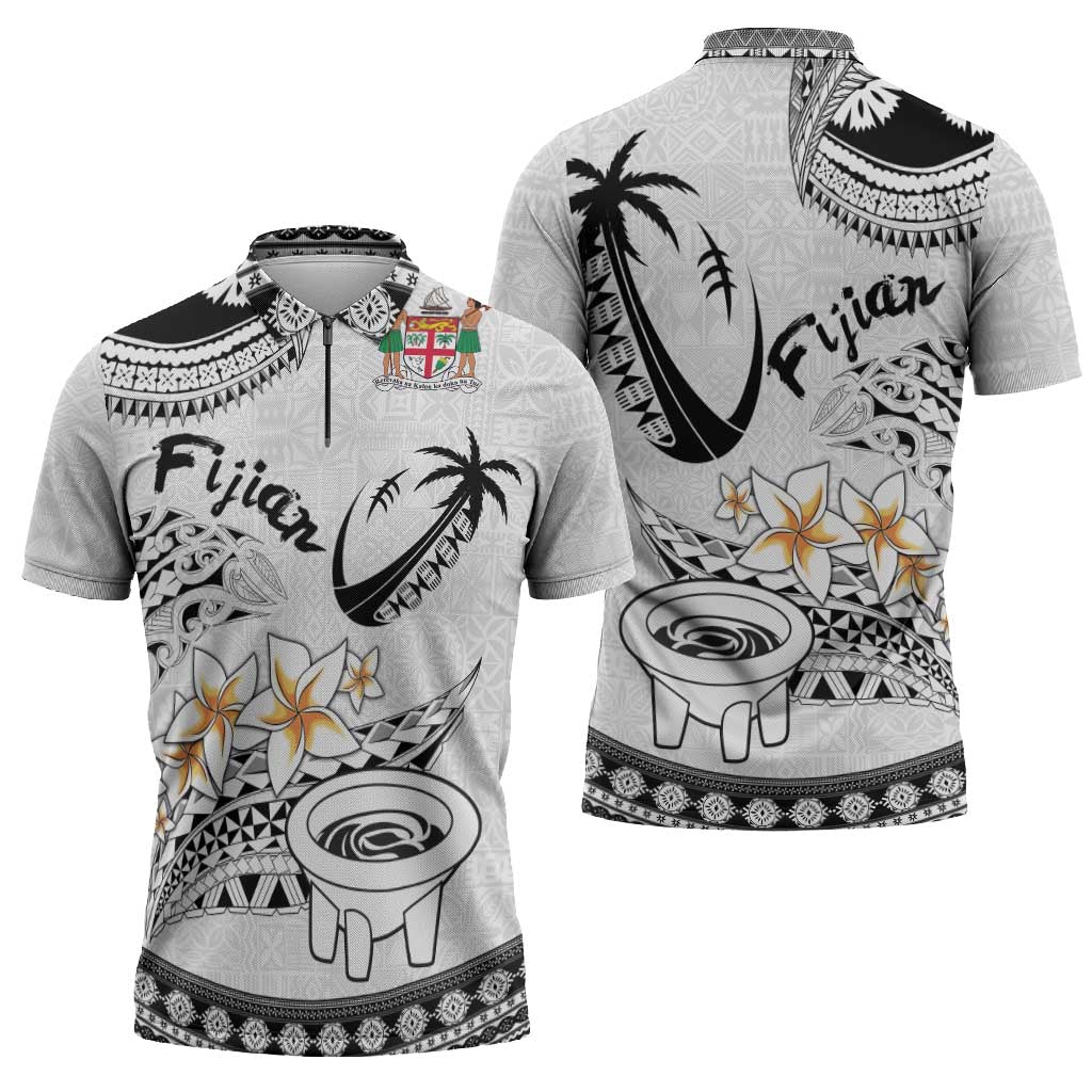 Fijian Traditional Culture Zipper Polo Shirt Tapa Tribal Tattoos LT03 - Polynesian Pride