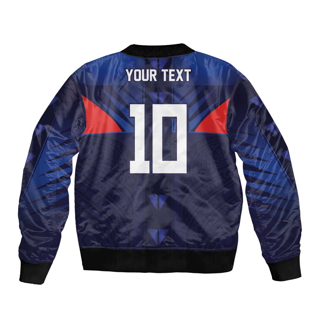 Custom Rugby Samoa Bomber Jacket Siva Tau Spirit Sporty Vibes - Polynesian Pride