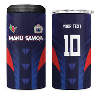 Custom Rugby Samoa 4 in 1 Can Cooler Tumbler Siva Tau Spirit Sporty Vibes LT03 One Size: 16 oz Navy - Polynesian Pride