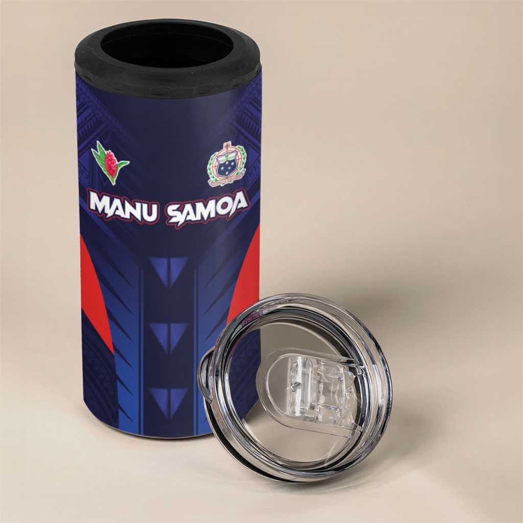 Custom Rugby Samoa 4 in 1 Can Cooler Tumbler Siva Tau Spirit Sporty Vibes LT03 - Polynesian Pride