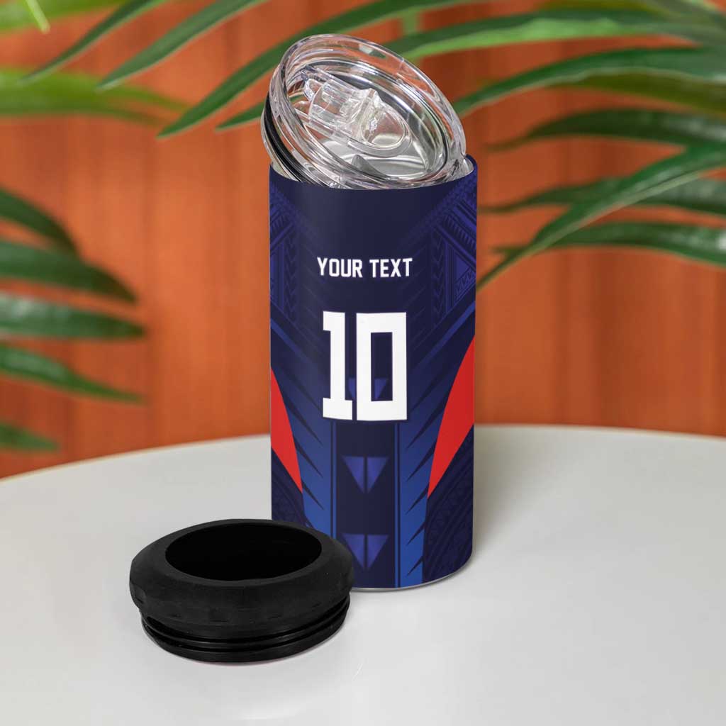 Custom Rugby Samoa 4 in 1 Can Cooler Tumbler Siva Tau Spirit Sporty Vibes LT03 - Polynesian Pride