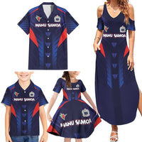 Custom Rugby Samoa Family Matching Summer Maxi Dress and Hawaiian Shirt Siva Tau Spirit Sporty Vibes LT03 - Polynesian Pride