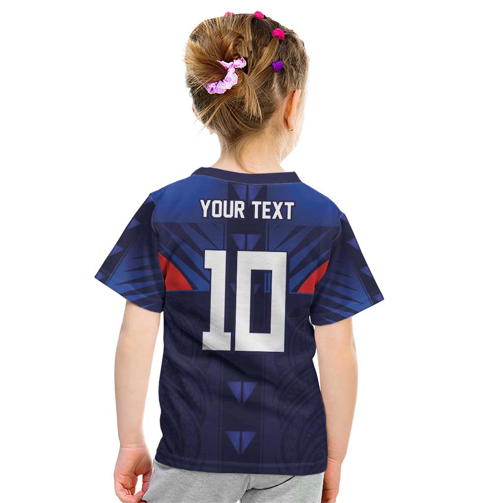 Custom Rugby Samoa Kid T Shirt Siva Tau Spirit Sporty Vibes - Polynesian Pride