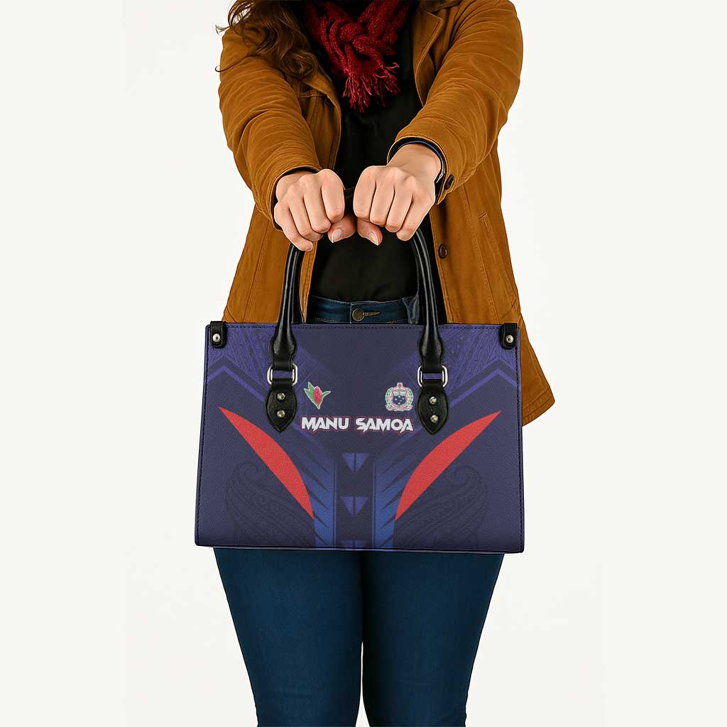 Rugby Samoa Leather Bag Siva Tau Spirit Sporty Vibes - Polynesian Pride