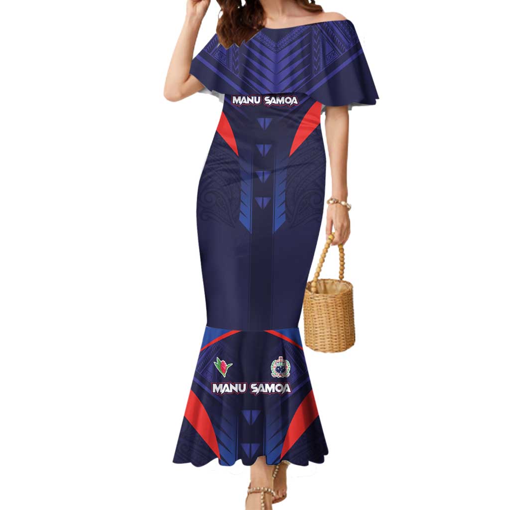 Custom Rugby Samoa Mermaid Dress Siva Tau Spirit Sporty Vibes - Polynesian Pride