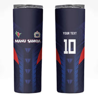Custom Rugby Samoa Skinny Tumbler Siva Tau Spirit Sporty Vibes LT03 Navy - Polynesian Pride