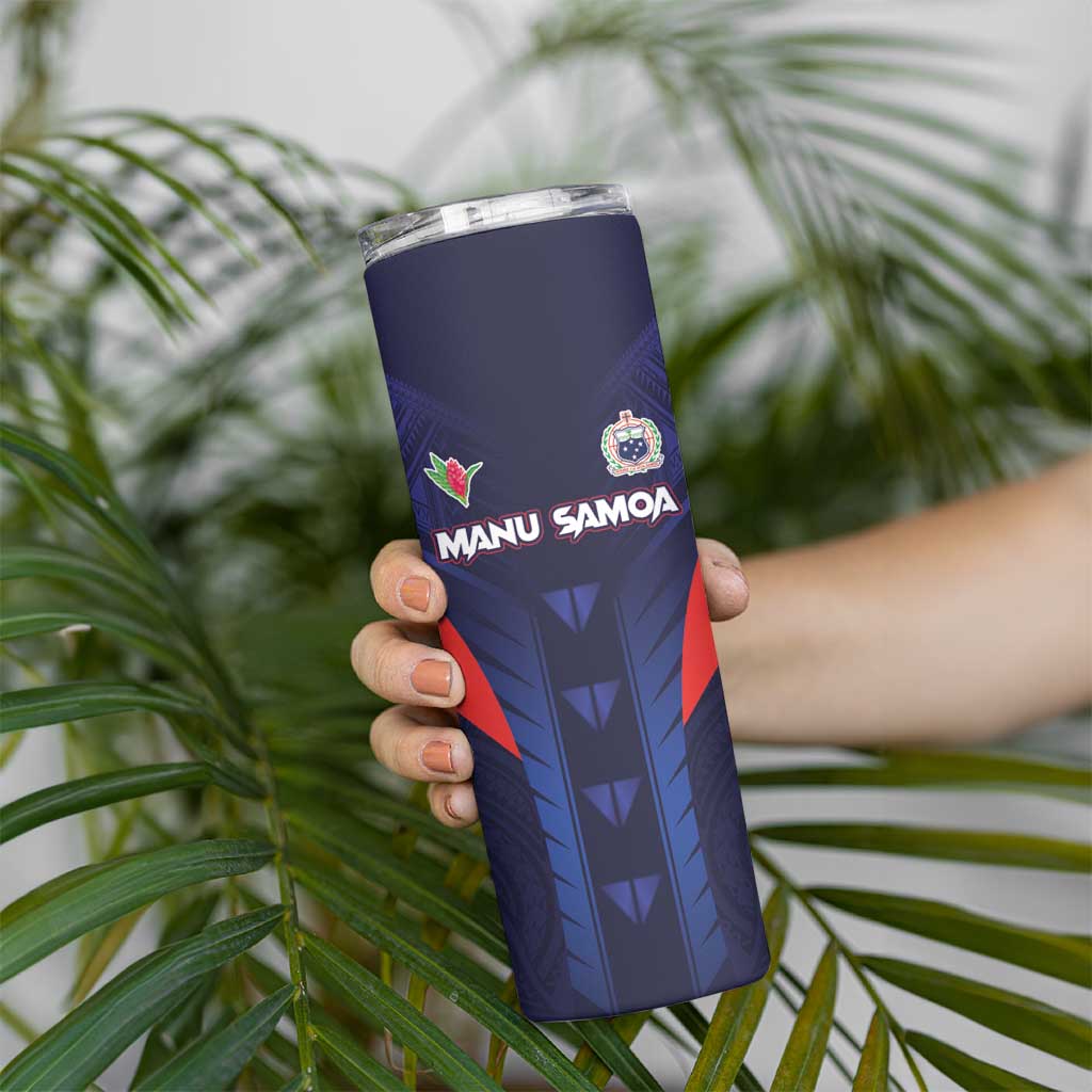 Custom Rugby Samoa Skinny Tumbler Siva Tau Spirit Sporty Vibes LT03 - Polynesian Pride