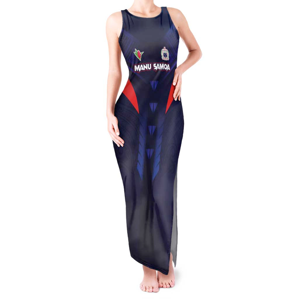 Custom Rugby Samoa Tank Maxi Dress Siva Tau Spirit Sporty Vibes - Polynesian Pride
