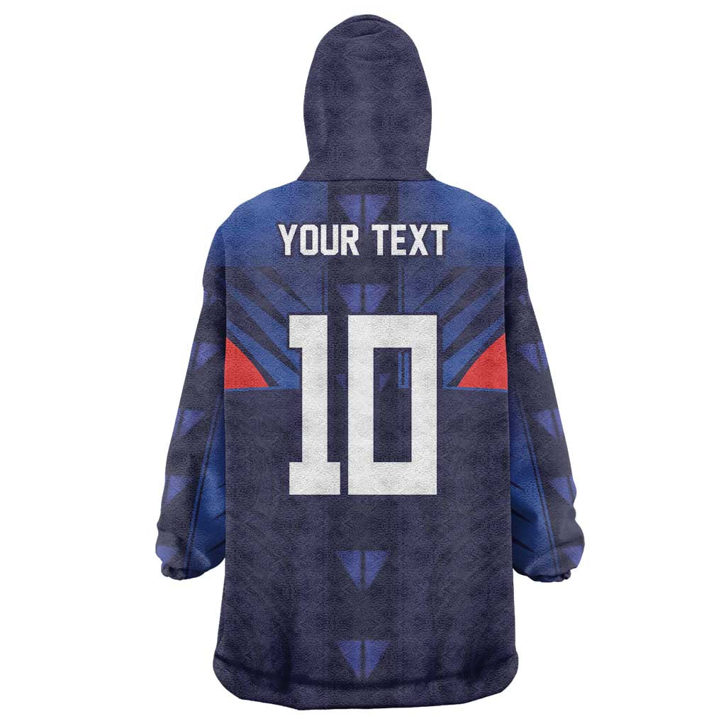 Custom Rugby Samoa Wearable Blanket Hoodie Siva Tau Spirit Sporty Vibes - Polynesian Pride