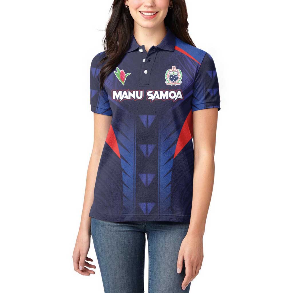 Custom Rugby Samoa Women Polo Shirt Siva Tau Spirit Sporty Vibes - Polynesian Pride
