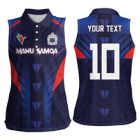 Custom Rugby Samoa Women Sleeveless Polo Shirt Siva Tau Spirit Sporty Vibes LT03 - Polynesian Pride