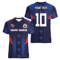 Custom Rugby Samoa Women V-Neck T-Shirt Siva Tau Spirit Sporty Vibes LT03 - Polynesian Pride
