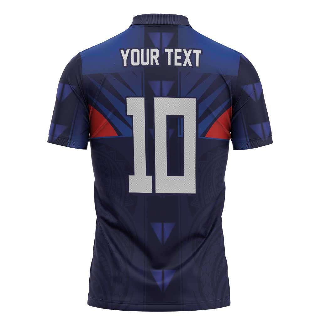Custom Rugby Samoa Zipper Polo Shirt Siva Tau Spirit Sporty Vibes LT03 - Polynesian Pride