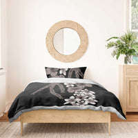 Hawaiian Tropical Flowers and Maile Pikake Bedding Set Polynesian Tribal Pattern Grayscale Mode LT03 - Polynesian Pride