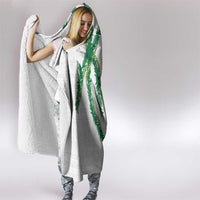 Hawaiian Tropical Flowers and Maile Pikake Hooded Blanket Polynesian Tribal Pattern White Color LT03 - Polynesian Pride