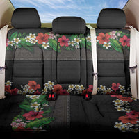 Hawaiian Tropical Flowers and Tribal Polynesian Tattoo Back Car Seat Cover Black Color LT03 One Size Black - Polynesian Pride