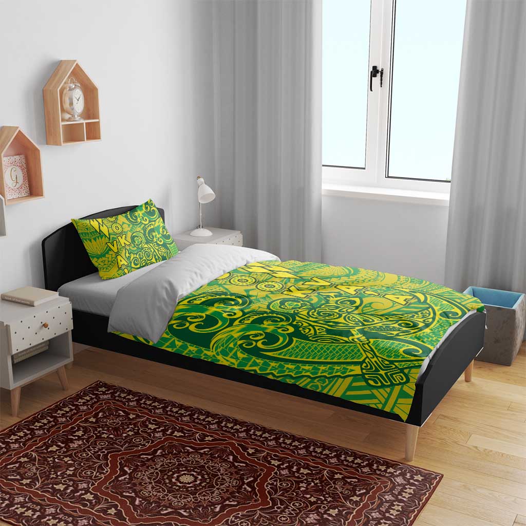 Cook Islands Va'a Polynesian Art Tattoo Bedding Set National Color LT03 - Polynesian Pride