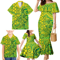 Cook Islands Va'a Polynesian Art Tattoo Family Matching Mermaid Dress and Hawaiian Shirt National Color LT03 - Polynesian Pride