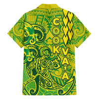 Cook Islands Va'a Polynesian Art Tattoo Family Matching Off The Shoulder Long Sleeve Dress and Hawaiian Shirt National Color LT03 - Polynesian Pride