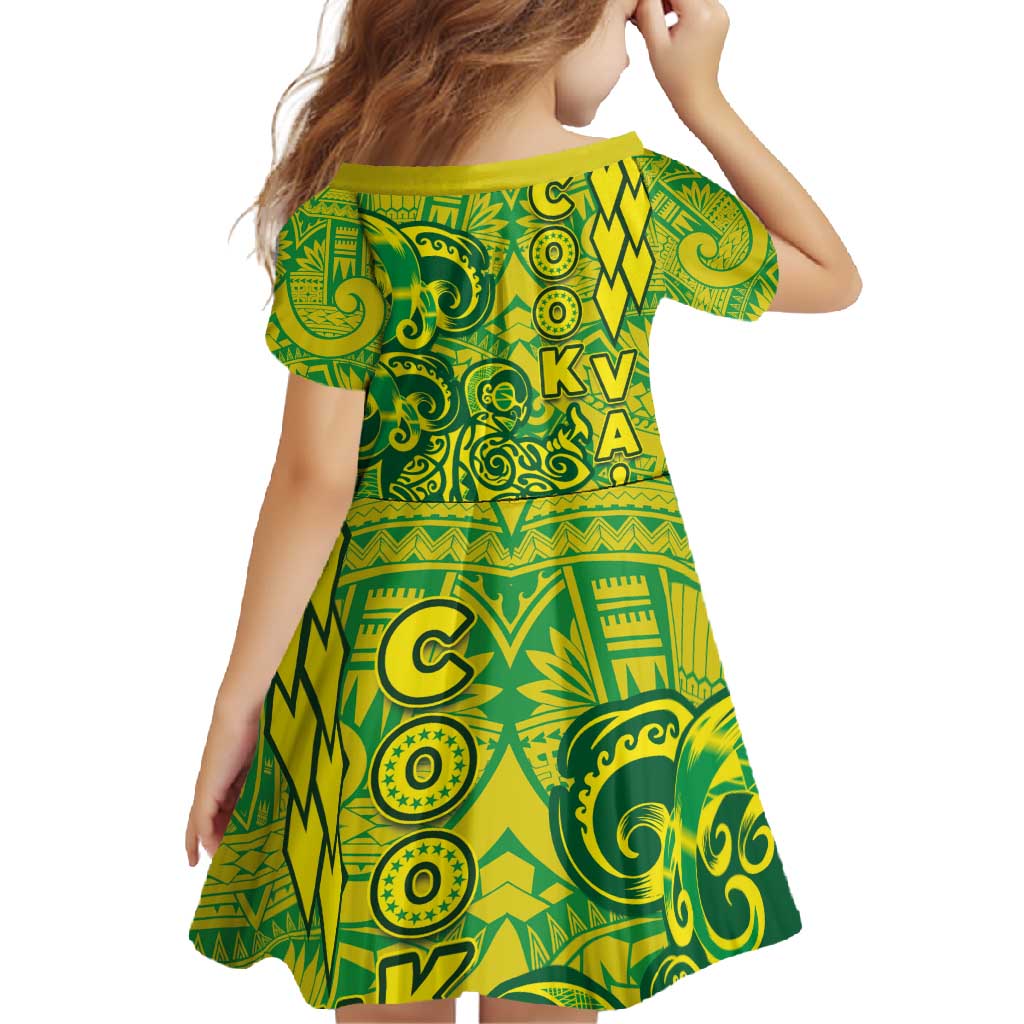 Cook Islands Va'a Polynesian Art Tattoo Family Matching Off Shoulder Maxi Dress and Hawaiian Shirt National Color LT03 - Polynesian Pride