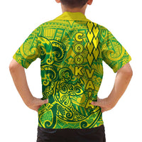 Cook Islands Va'a Polynesian Art Tattoo Family Matching Off Shoulder Short Dress and Hawaiian Shirt National Color LT03 - Polynesian Pride